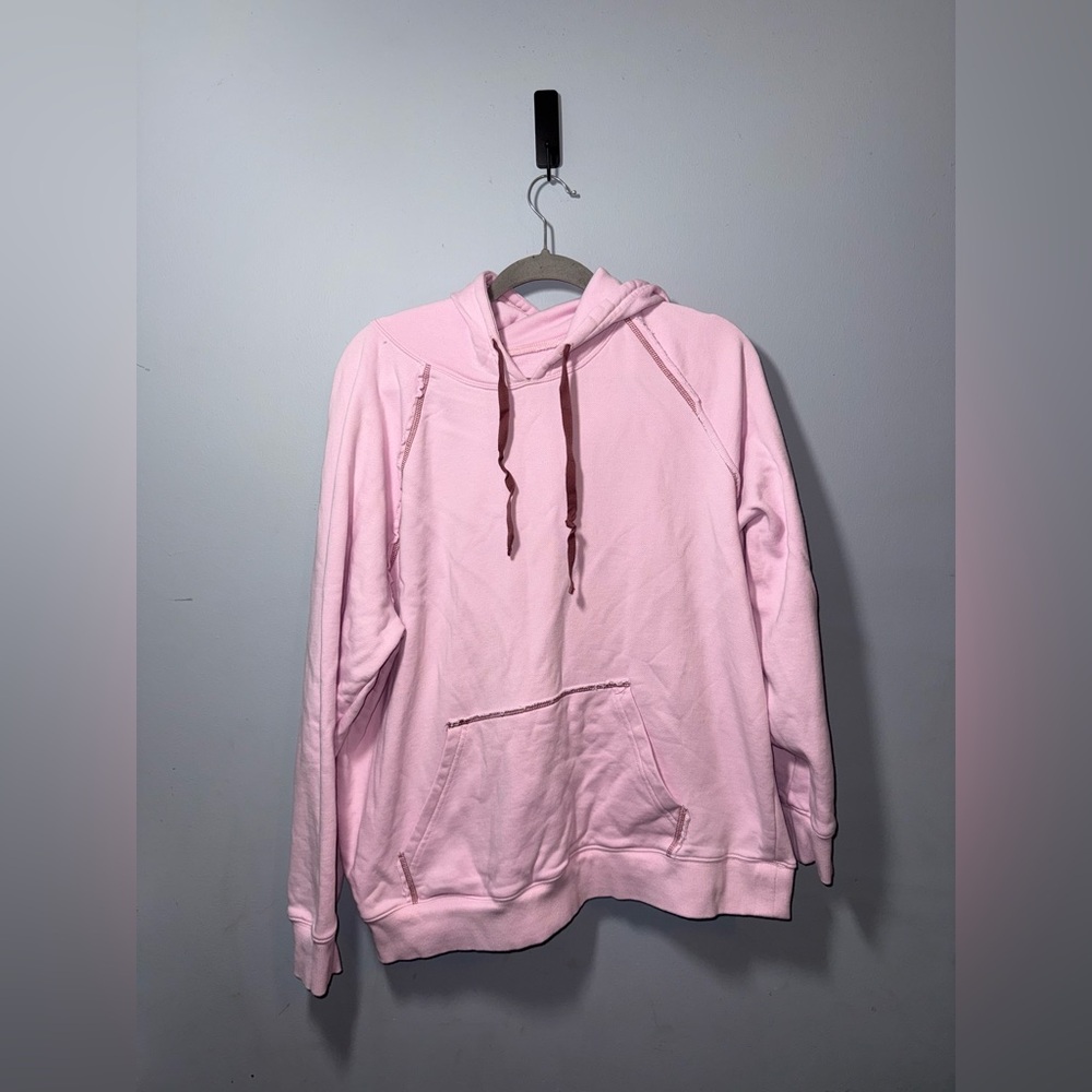 Sogni D’oro Women’s Pink Lavender Angled Pocket Pima Cotton Hoodie XL GUC*
